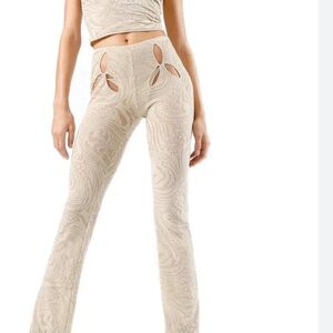 I.AM.GIA Cream Patterned Flare Pants
